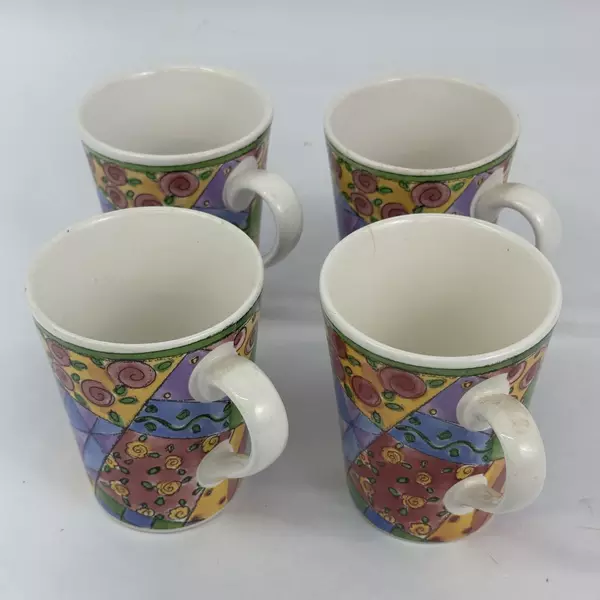Set of 4 Sango Sue Zipkin The Sweet Shoppe Coffee Mugs Lemon Meringue 3023