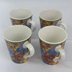 Set of 4 Sango Sue Zipkin The Sweet Shoppe Coffee Mugs Lemon Meringue 3023