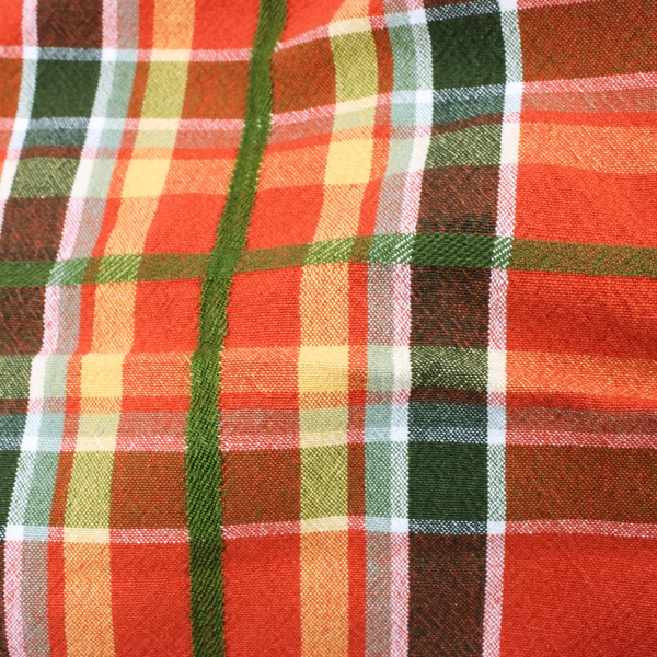 Wal-Mart Better Homes & Gardens Table Cloth Orange/Green Plaid 56" x 73.5"