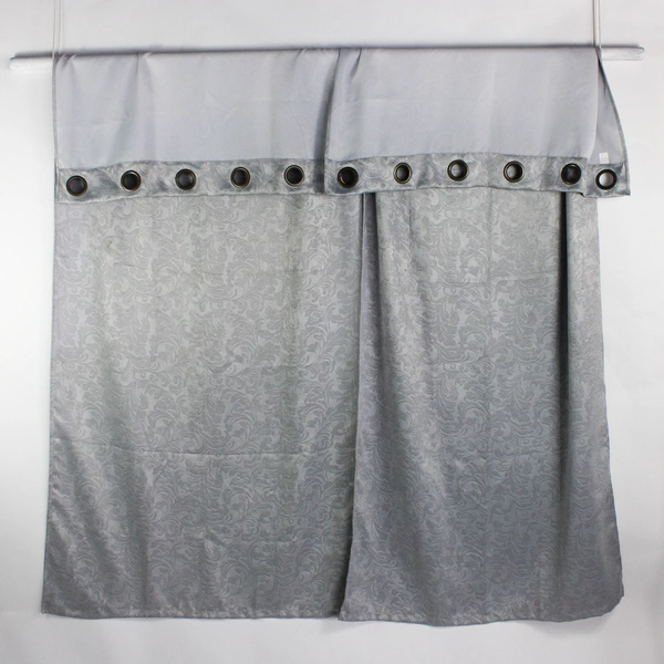 Lot Of 2 Matching Michael O'Neil Grommet Curtains Gray Leaf Patterned 38" x 85"