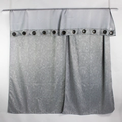 Lot Of 2 Matching Michael O'Neil Grommet Curtains Gray Leaf Patterned 38" x 85"