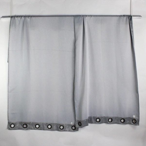 Lot Of 2 Matching Michael O'Neil Grommet Curtains Gray Leaf Patterned 38" x 85"