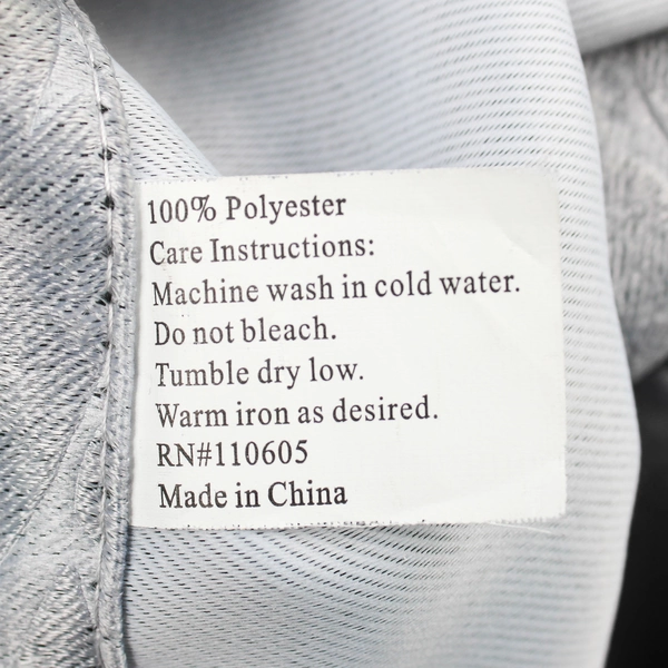 Lot Of 2 Matching Michael O'Neil Grommet Curtains Gray Leaf Patterned 38" x 85"