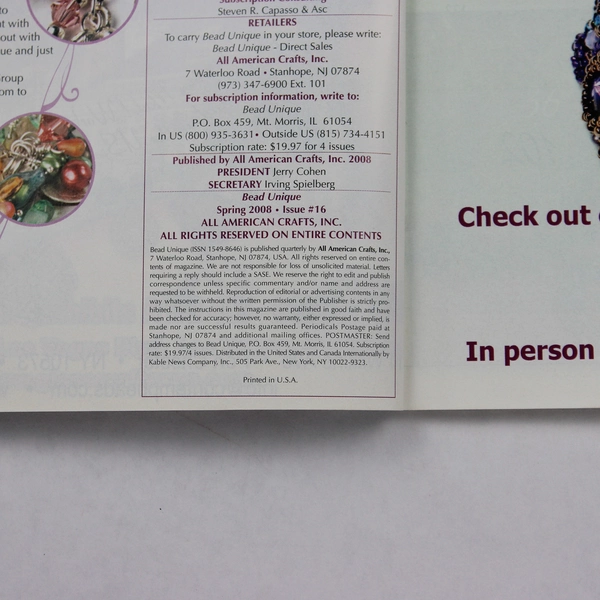 Bead Unique Magazine Spring 2008 Issue #16