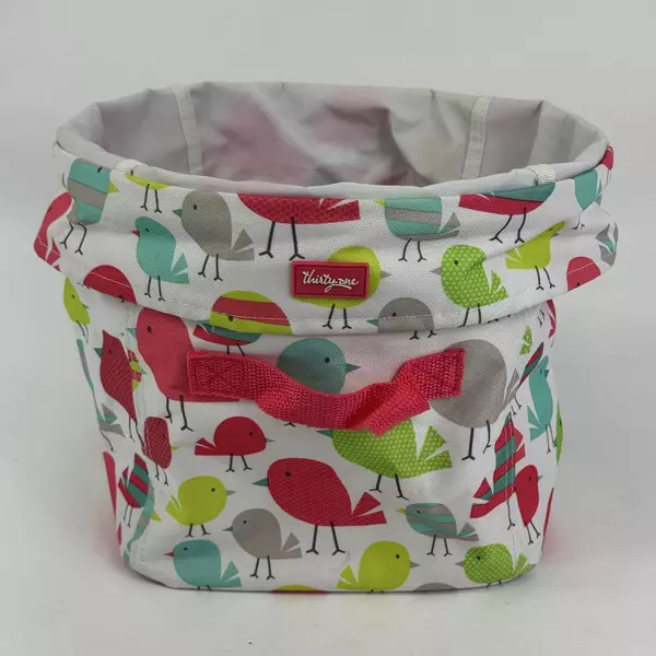 Thirty-One Collapsible Round Utility Tote Tweetheart Spring Summer Bucket Bag