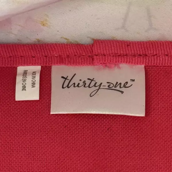 Thirty-One Collapsible Round Utility Tote Tweetheart Spring Summer Bucket Bag