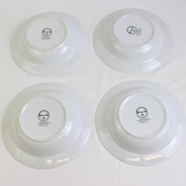 Lot Of 4 Sakura Genuine Porcelain Renoir Pattern Large Rim Soup Bowls