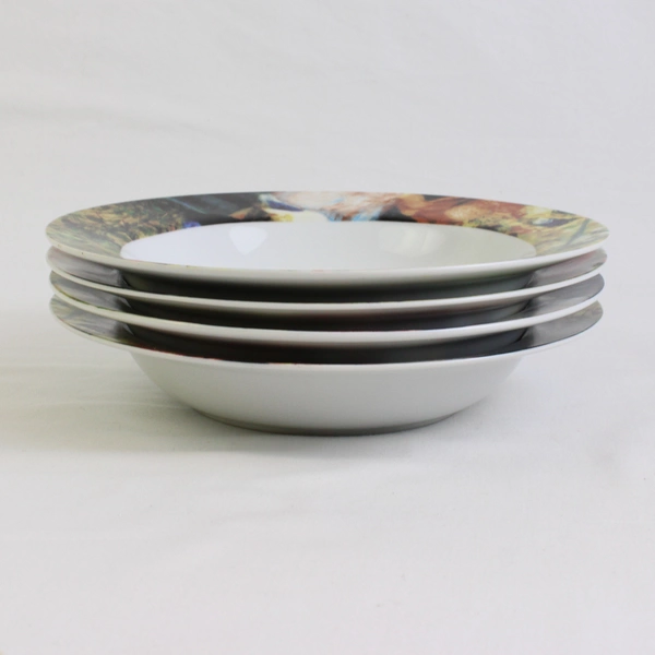 Lot Of 4 Sakura Genuine Porcelain Renoir Pattern Large Rim Soup Bowls
