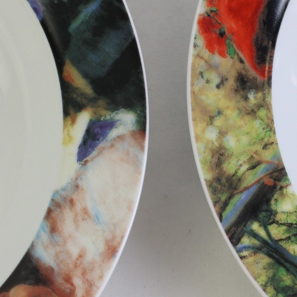 Lot Of 2 Sakura Genuine Porcelain Renoir Pattern Large Rim Soup Bowls