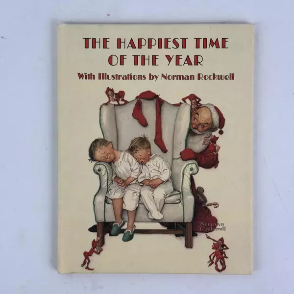 The Happiest Time of the Year Book Norman Rockwell Hallmark Christmas 1973