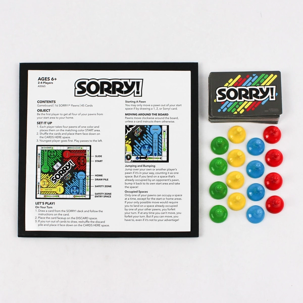 2020 Hasbro Sorry! Board Game Missing One Card