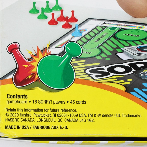 2020 Hasbro Sorry! Board Game Missing One Card