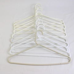 Lot of 10 Unbranded Clothes Hangars With Hooks in White Plastic Tubular