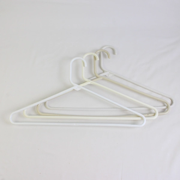 Lot of 10 Unbranded Clothes Hangars With Hooks in White Plastic Tubular