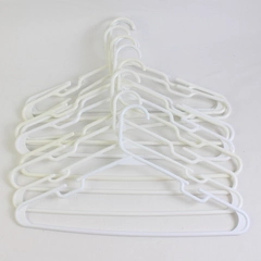 Lot of 10 Unbranded Standard Size White Tubular Hooked Hangers