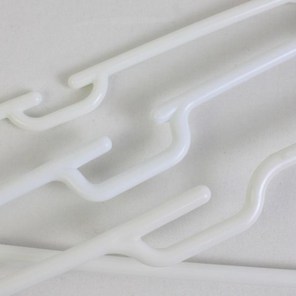 Lot of 10 Unbranded Standard Size White Tubular Hooked Hangers