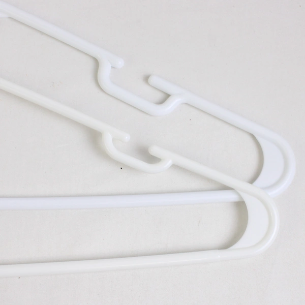 Lot of 10 Unbranded Standard Size White Tubular Hooked Hangers