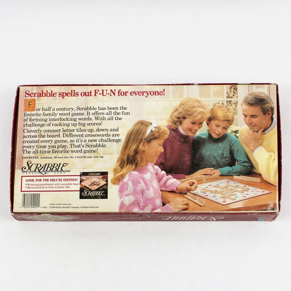 Vintage 1989 Milton Bradley Scrabble Crossword Tile Game Complete