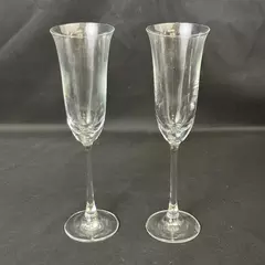 Lot of 2 Clear Crystal Champagne Flutes 9.25 Inch