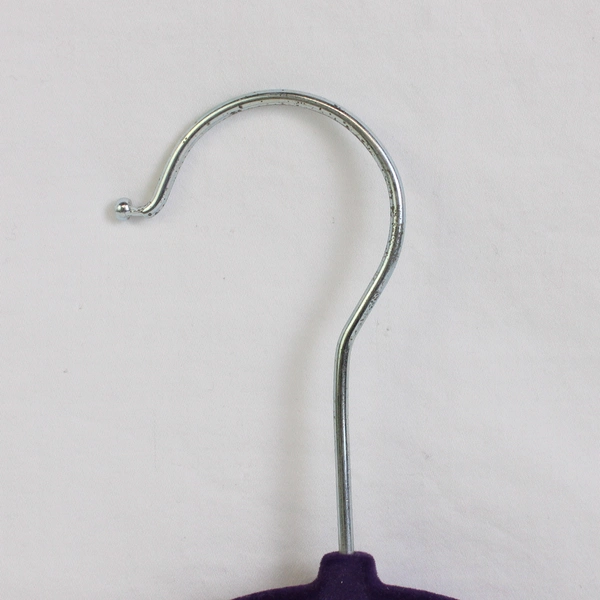 Lot of 5 Unbranded Purple Velvet No Slip Clothes Hangers With Metal Hooks