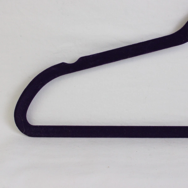 Lot of 5 Unbranded Purple Velvet No Slip Clothes Hangers With Metal Hooks