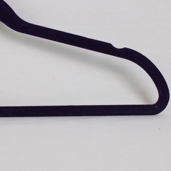 Lot of 5 Unbranded Purple Velvet No Slip Clothes Hangers With Metal Hooks