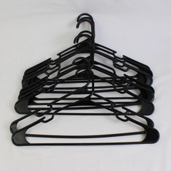 Lot of 10 Black Unbranded Tubular Plastic Hangers with Hooks