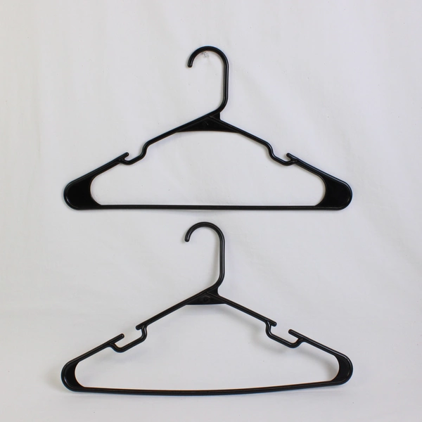 Lot of 10 Black Unbranded Tubular Plastic Hangers with Hooks