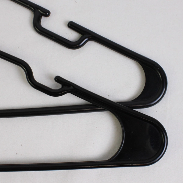Lot of 10 Black Unbranded Tubular Plastic Hangers with Hooks