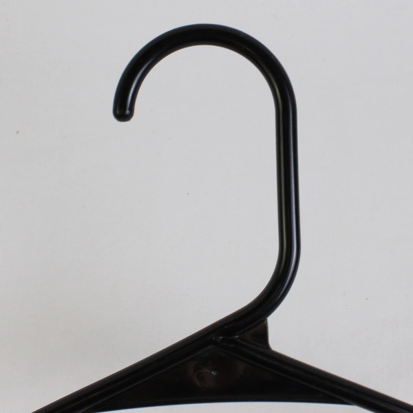 Lot of 10 Black Unbranded Tubular Plastic Hangers with Hooks