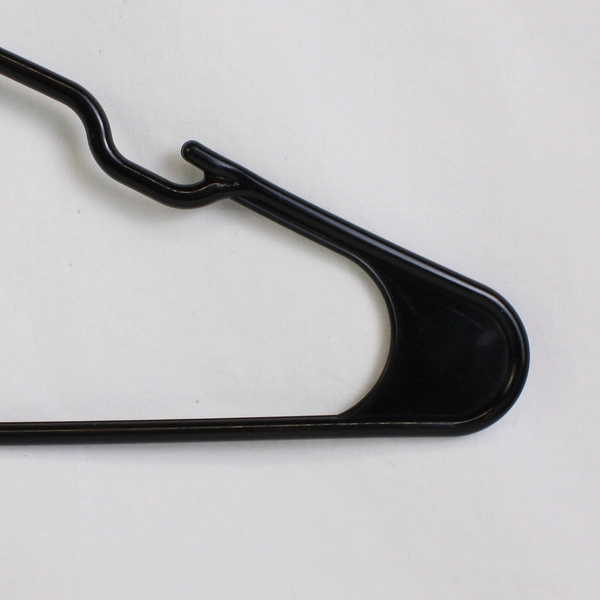Lot of 10 Black Unbranded Tubular Plastic Hangers with Hooks