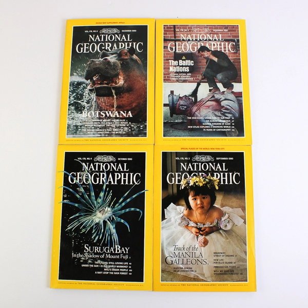 1990 National Geographic Magazine Complete Collection Set of 12