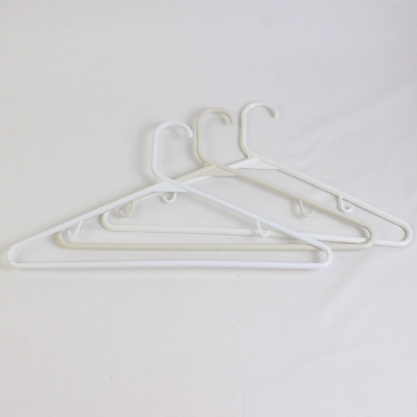 Lot of 10 Off-White Tubular Clothes Hangers Plastic With Hooks