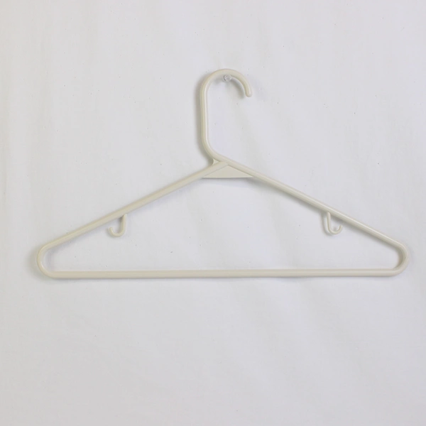 Lot of 10 Off-White Tubular Clothes Hangers Plastic With Hooks