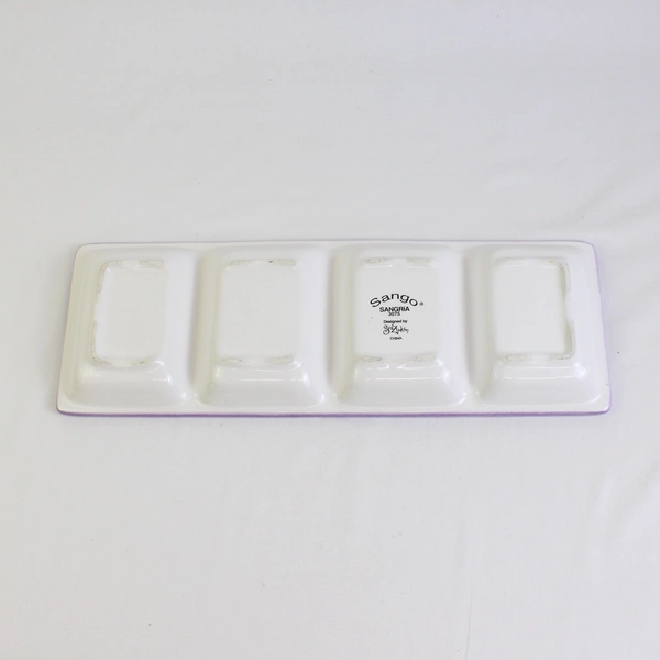 Sango Sangria By Sue Ziplin Ceramic Pattern 4-Part Relish Dish 18" x 6.25"