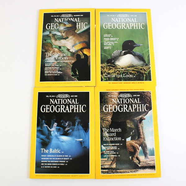 1989 National Geographic Magazine Complete Collection Set of 12