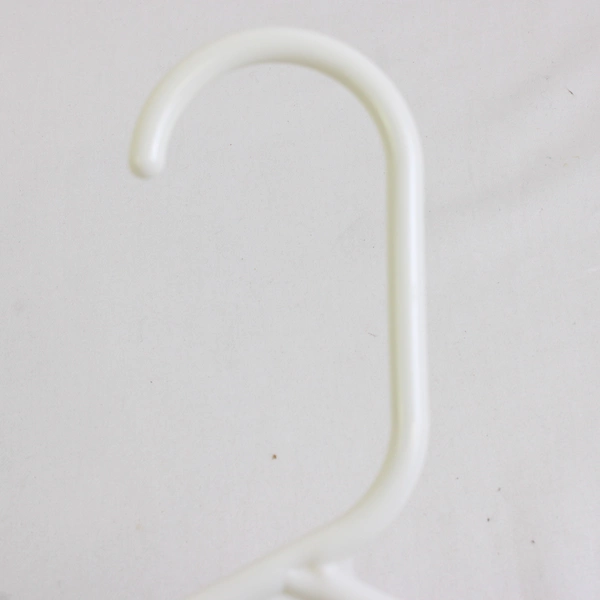 Lot of 10 White Tubular Standard Size Plastic Hangers w/ Hooks