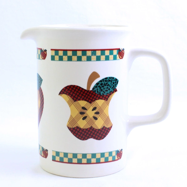 Tabletops Unlimited "A" Is For Apple (Ceramic) Pattern 32 Oz Pitcher 6.75" Tall