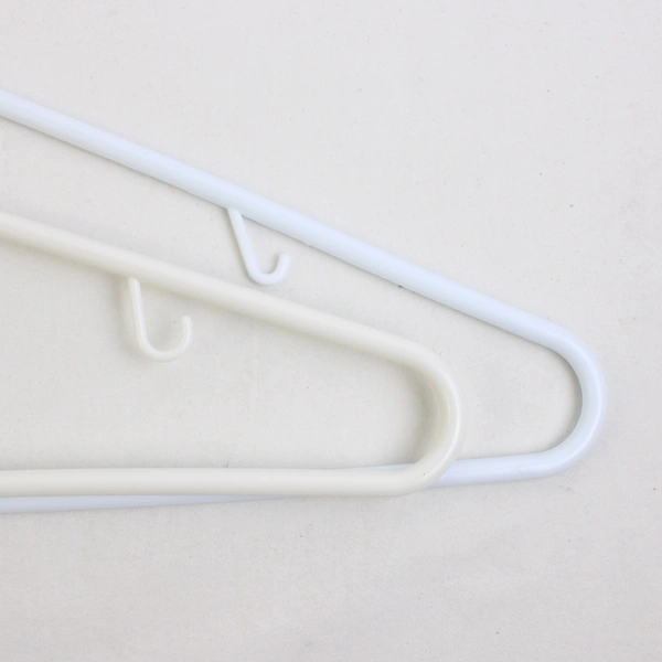 Lot of 10 Various Tubular Off-White Hangers Plastic With Hooks White and Tan