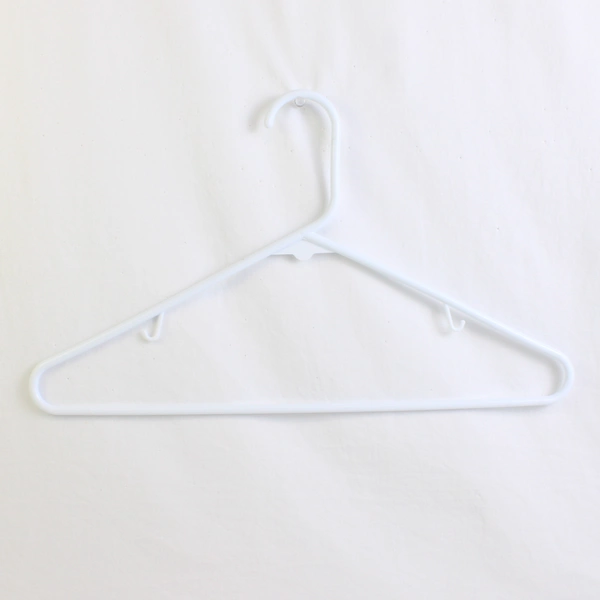 Lot of 10 Various Tubular Off-White Hangers Plastic With Hooks White and Tan