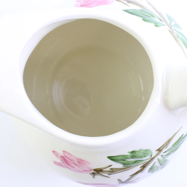 Continental Kilns Green Arbor Ball Floral Ceramic Water Pitcher 6.5" Tall