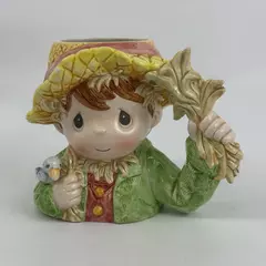 1999 Enesco Precious Moments Embossed Country Boy With A Blue Bird Mug