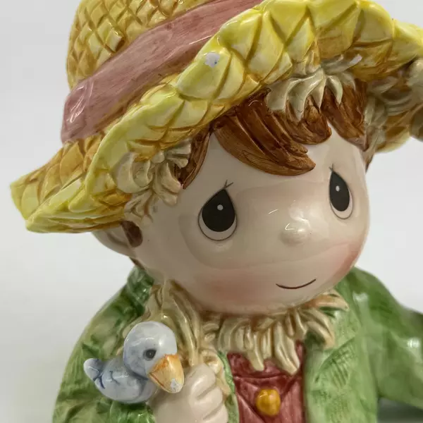 1999 Enesco Precious Moments Embossed Country Boy With A Blue Bird Mug