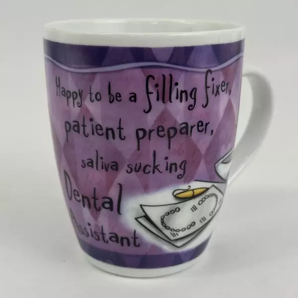 Sparkling Dental Assistant Coffee Cup Mug Happy To Be H&H History Heraldry