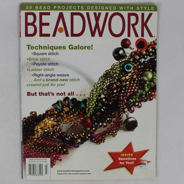 Beadwork Magazine February March 2006 Featuring Techniques Galore
