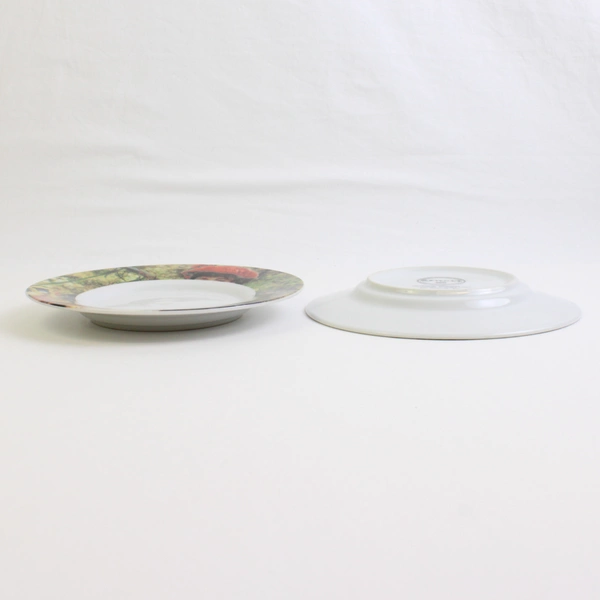 Lot Of 3 Sakura Genuine Porcelain Renoir Pattern Flat Cup Saucers 6.25" Diameter