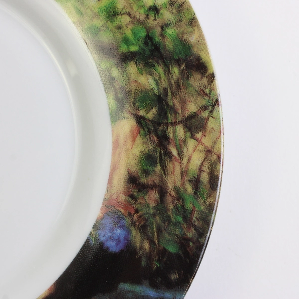 Lot Of 3 Sakura Genuine Porcelain Renoir Pattern Flat Cup Saucers 6.25" Diameter