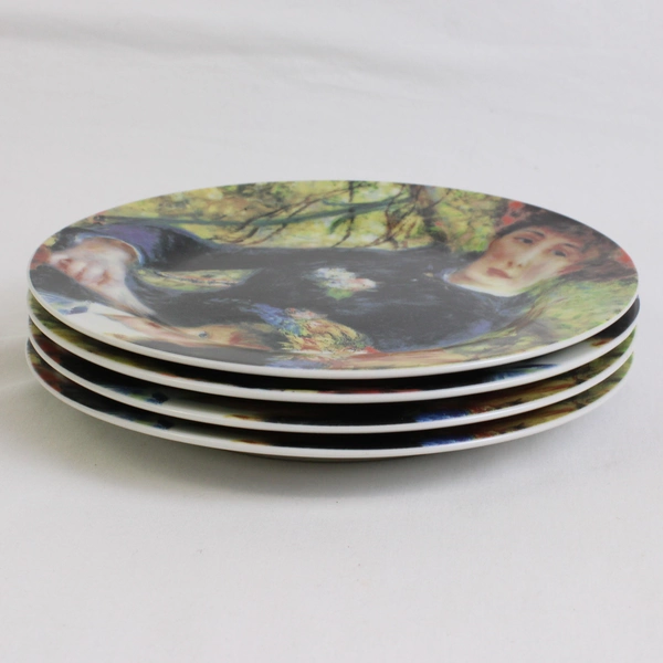 Lot Of 4 Sakura Genuine Porcelain Renoir Pattern Salad Plates 8.25" Diameter