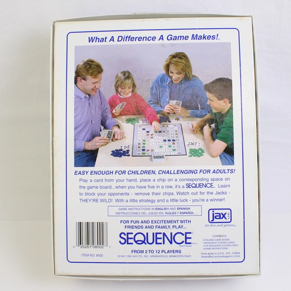 1995 Jax Sequence Family Board Game Complete