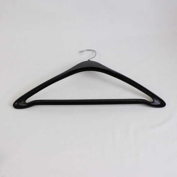 Lot of 5 Raffinati Black Curved Plastic Clothes Hanger with Pants Bar
